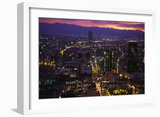 Mexico City at Twilight-Danny Lehman-Framed Photographic Print