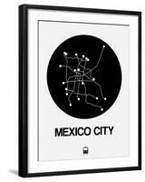 Mexico City Black Subway Map-NaxArt-Framed Art Print