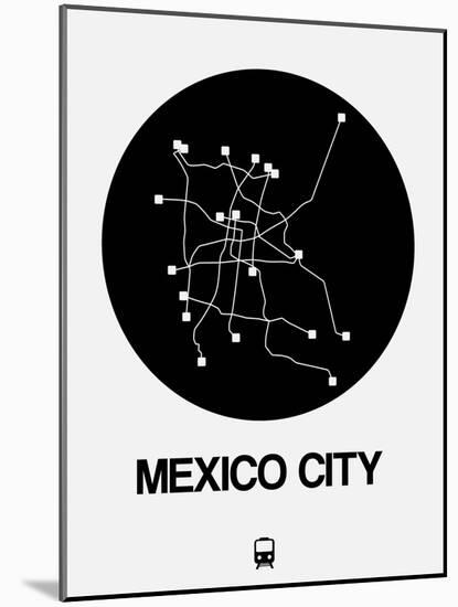 Mexico City Black Subway Map-NaxArt-Mounted Art Print