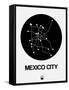 Mexico City Black Subway Map-NaxArt-Framed Stretched Canvas