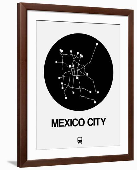 Mexico City Black Subway Map-NaxArt-Framed Art Print