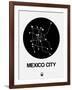 Mexico City Black Subway Map-NaxArt-Framed Art Print