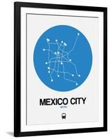 Mexico City Blue Subway Map-NaxArt-Framed Art Print