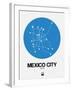 Mexico City Blue Subway Map-NaxArt-Framed Art Print