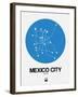 Mexico City Blue Subway Map-NaxArt-Framed Art Print