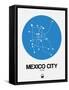 Mexico City Blue Subway Map-NaxArt-Framed Stretched Canvas