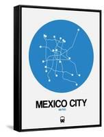 Mexico City Blue Subway Map-NaxArt-Framed Stretched Canvas