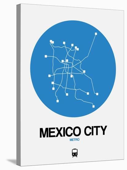 Mexico City Blue Subway Map-NaxArt-Stretched Canvas