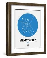 Mexico City Blue Subway Map-NaxArt-Framed Art Print