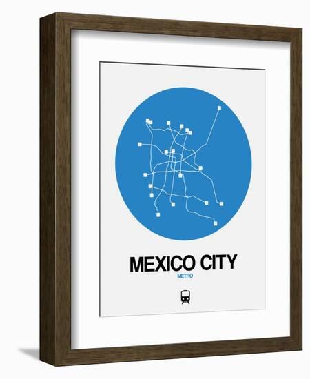 Mexico City Blue Subway Map-NaxArt-Framed Art Print