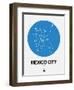 Mexico City Blue Subway Map-NaxArt-Framed Art Print