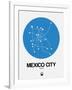 Mexico City Blue Subway Map-NaxArt-Framed Art Print