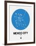 Mexico City Blue Subway Map-NaxArt-Framed Art Print