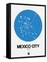 Mexico City Blue Subway Map-NaxArt-Framed Stretched Canvas