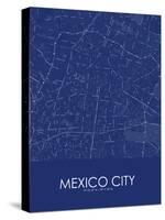 Mexico City, Mexico Blue Map-null-Stretched Canvas