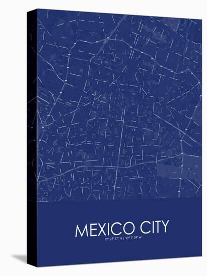 Mexico City, Mexico Blue Map-null-Stretched Canvas