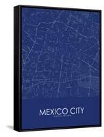 Mexico City, Mexico Blue Map-null-Framed Stretched Canvas