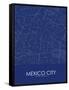 Mexico City, Mexico Blue Map-null-Framed Stretched Canvas