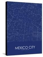 Mexico City, Mexico Blue Map-null-Stretched Canvas