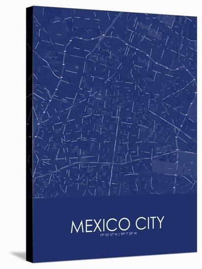 Mexico City, Mexico Blue Map-null-Stretched Canvas
