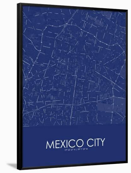 Mexico City, Mexico Blue Map-null-Framed Poster