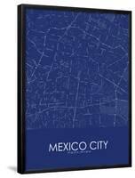 Mexico City, Mexico Blue Map-null-Framed Poster