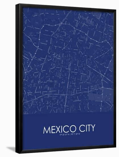 Mexico City, Mexico Blue Map-null-Framed Poster