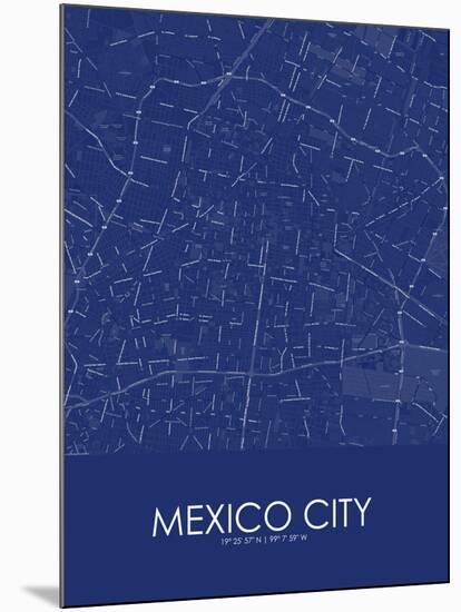 Mexico City, Mexico Blue Map-null-Mounted Poster