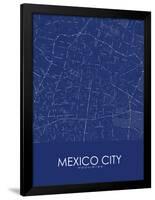 Mexico City, Mexico Blue Map-null-Framed Poster