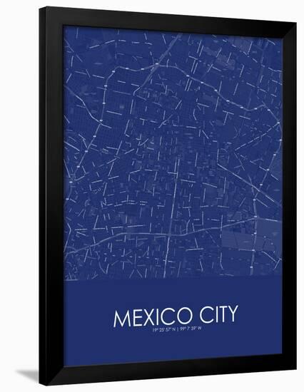 Mexico City, Mexico Blue Map-null-Framed Poster