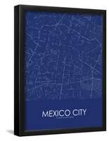 Mexico City, Mexico Blue Map-null-Framed Poster