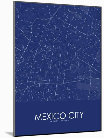 Mexico City, Mexico Blue Map-null-Mounted Poster