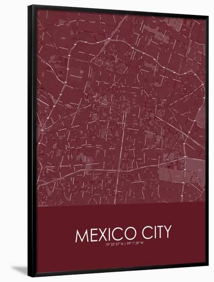 Mexico City, Mexico Red Map-null-Framed Poster