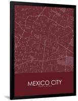 Mexico City, Mexico Red Map-null-Framed Poster