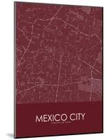 Mexico City, Mexico Red Map-null-Mounted Poster