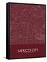 Mexico City, Mexico Red Map-null-Framed Stretched Canvas