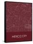 Mexico City, Mexico Red Map-null-Framed Stretched Canvas