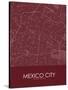 Mexico City, Mexico Red Map-null-Stretched Canvas