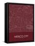 Mexico City, Mexico Red Map-null-Framed Stretched Canvas