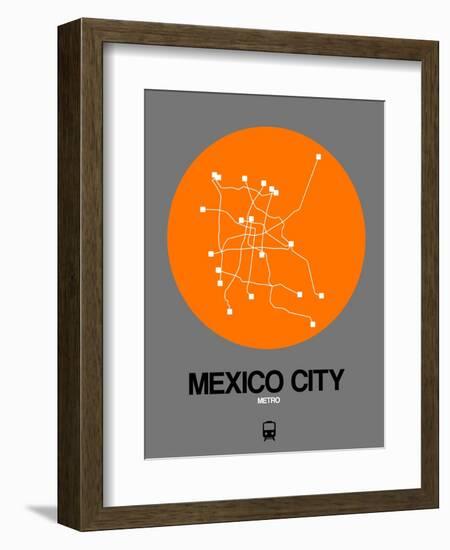 Mexico City Orange Subway Map-NaxArt-Framed Art Print