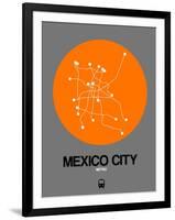 Mexico City Orange Subway Map-NaxArt-Framed Art Print