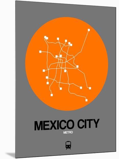 Mexico City Orange Subway Map-NaxArt-Mounted Art Print