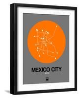 Mexico City Orange Subway Map-NaxArt-Framed Art Print