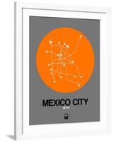 Mexico City Orange Subway Map-NaxArt-Framed Art Print