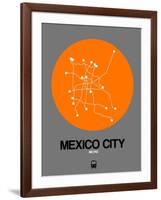 Mexico City Orange Subway Map-NaxArt-Framed Art Print