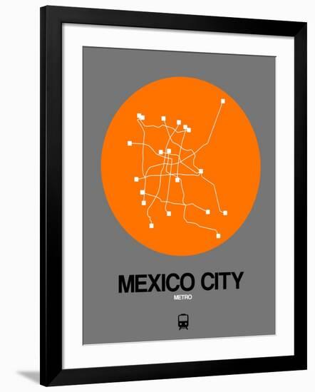 Mexico City Orange Subway Map-NaxArt-Framed Art Print