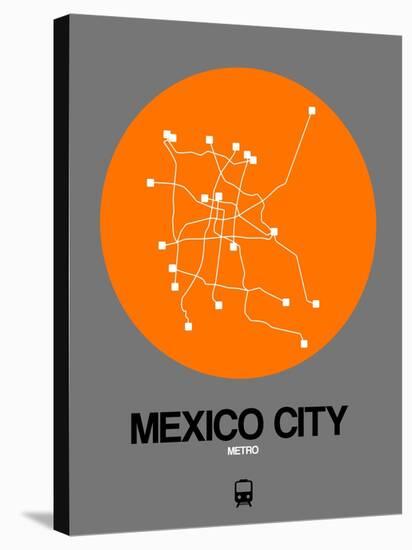 Mexico City Orange Subway Map-NaxArt-Stretched Canvas