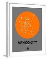 Mexico City Orange Subway Map-NaxArt-Framed Art Print