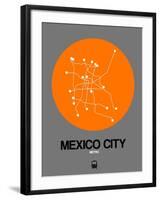 Mexico City Orange Subway Map-NaxArt-Framed Art Print