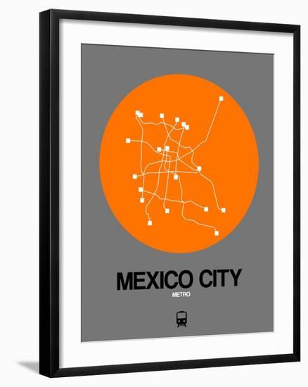 Mexico City Orange Subway Map-NaxArt-Framed Art Print